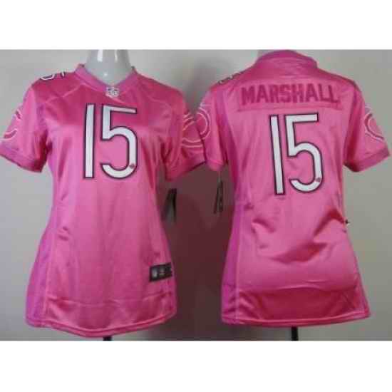 Women Nike Chicago Bears 15 Brandon Marshall Pink Love NFL jersey